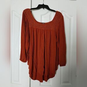 Joe Boxer Burnt Orange Blouse Size L